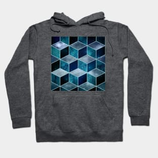 Fun Galactic Stars and Sky Cube Geometric Pattern Hoodie